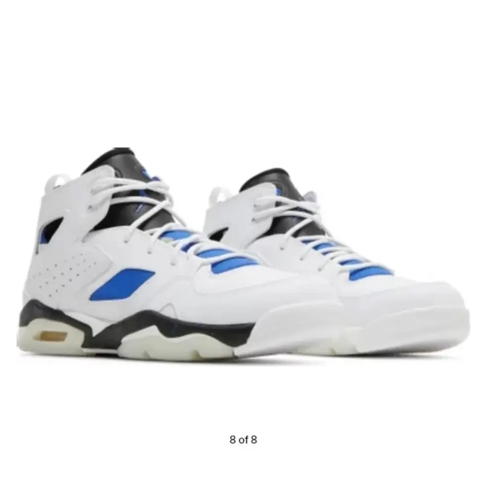 Nike Air Jordan Flight Club 91 White Hyper Royal Sneakers Shoes 7Y